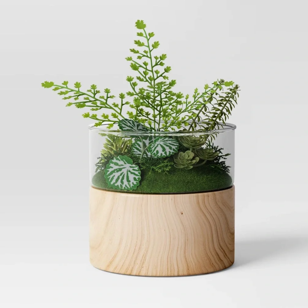 THRESHOLD NWT terrarium faux mixed plant